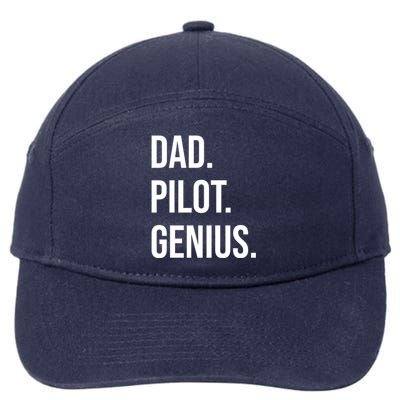 Dad Pilot Genius Funny Father Gift 7-Panel Snapback Hat