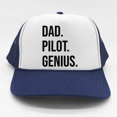 Dad Pilot Genius Funny Father Gift Trucker Hat