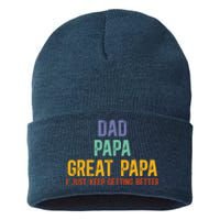 Dad Papa Great Papa I Just Keep Getting Better Great Papa Sustainable Knit Beanie