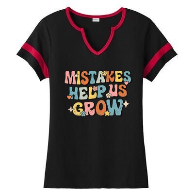 Daisy Positive Growth Mindset Retro Teacher Back To School Ladies Halftime Notch Neck Tee