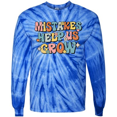 Daisy Positive Growth Mindset Retro Teacher Back To School Tie-Dye Long Sleeve Shirt