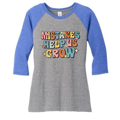 Daisy Positive Growth Mindset Retro Teacher Back To School Women's Tri-Blend 3/4-Sleeve Raglan Shirt