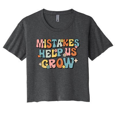 Daisy Positive Growth Mindset Retro Teacher Back To School Women's Crop Top Tee