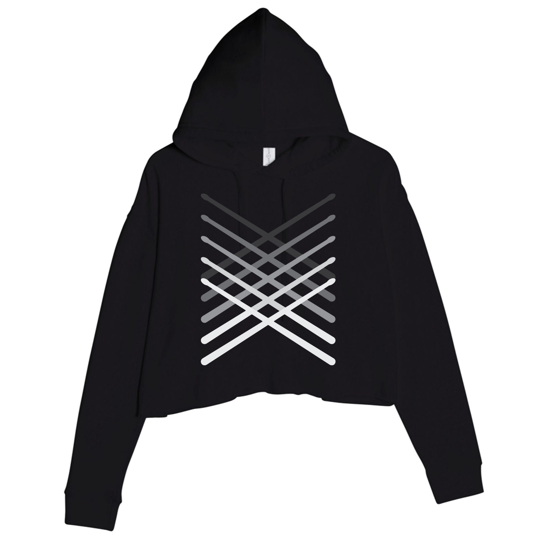 Drummer Percussionist Gift Drumsticks Tee Crop Fleece Hoodie