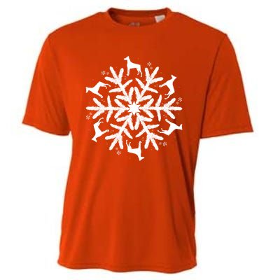 Dober Pinscher Gift Christmas Snowflake Gift Cooling Performance Crew T-Shirt