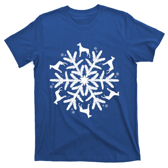 Dober Pinscher Gift Christmas Snowflake Gift T-Shirt