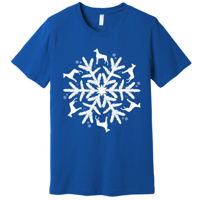 Dober Pinscher Gift Christmas Snowflake Gift Premium T-Shirt