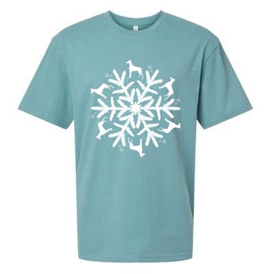 Dober Pinscher Gift Christmas Snowflake Gift Sueded Cloud Jersey T-Shirt