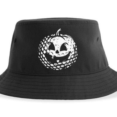 Distressed Pumpkin Golf Halloween Golf Player Sustainable Bucket Hat