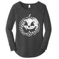 Distressed Pumpkin Golf Halloween Golf Player Women's Perfect Tri Tunic Long Sleeve Shirt