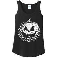 Distressed Pumpkin Golf Halloween Golf Player Ladies Essential Tank