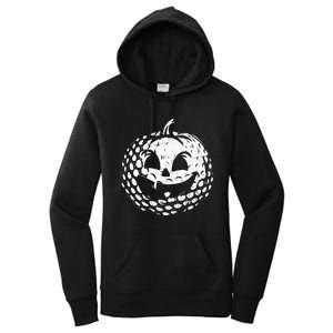 Distressed Pumpkin Golf Halloween Golf Player Women's Pullover Hoodie