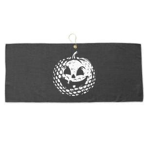 Distressed Pumpkin Golf Halloween Golf Player Large Microfiber Waffle Golf Towel