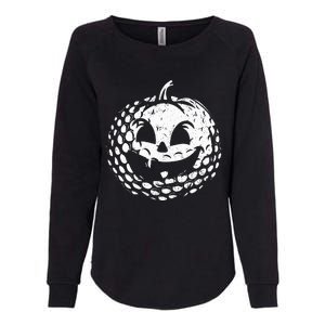 Distressed Pumpkin Golf Halloween Golf Player Womens California Wash Sweatshirt