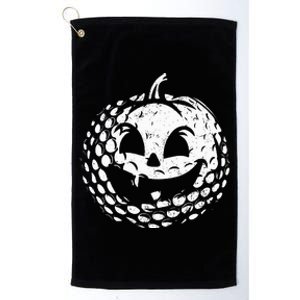 Distressed Pumpkin Golf Halloween Golf Player Platinum Collection Golf Towel