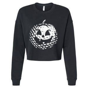 Distressed Pumpkin Golf Halloween Golf Player Cropped Pullover Crew