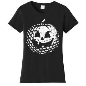 Distressed Pumpkin Golf Halloween Golf Player Women's T-Shirt