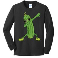 Dabbing Pickle Gift Dancing Cucumber Lover Funny Gifts Kids Long Sleeve Shirt