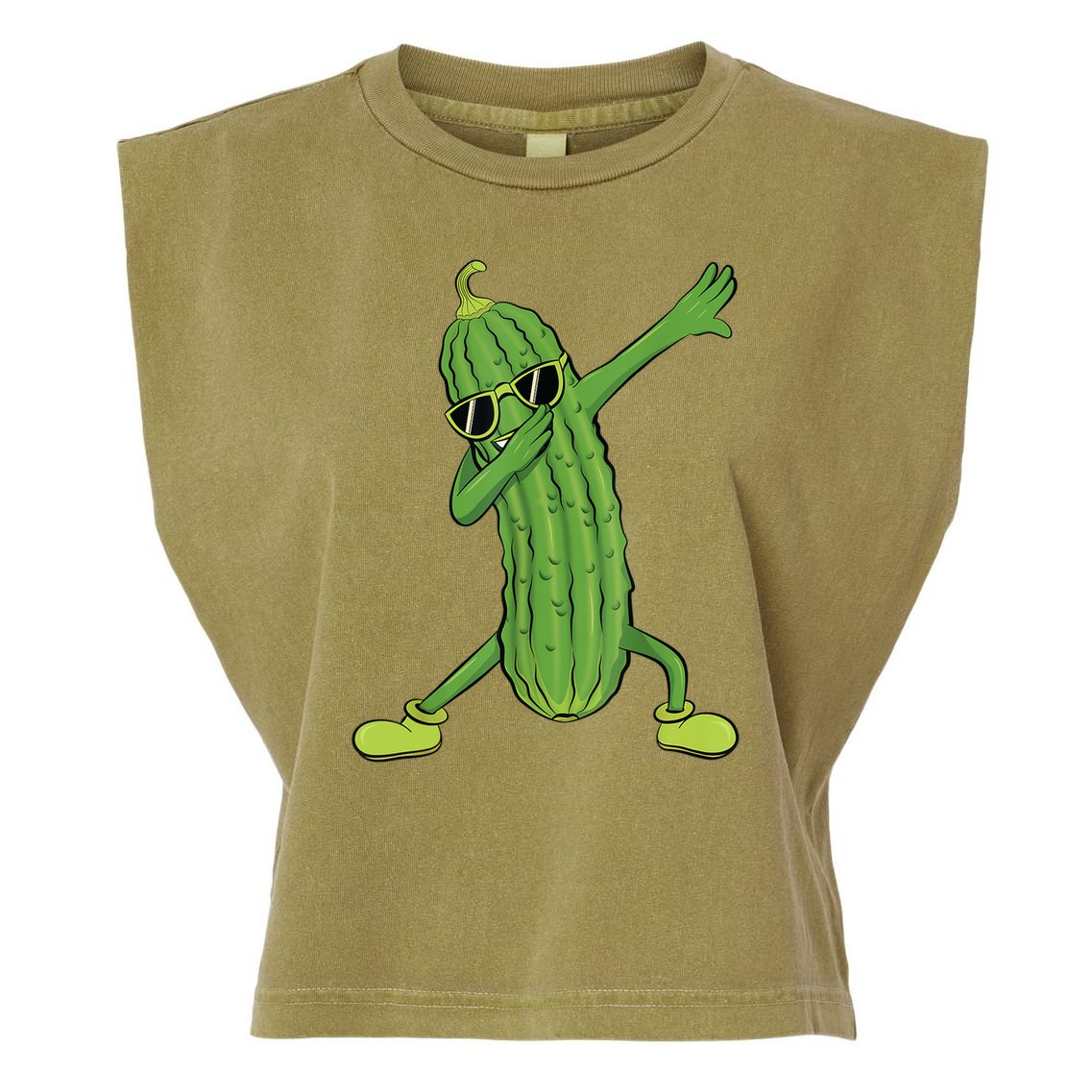 Dabbing Pickle Gift Dancing Cucumber Lover Funny Gifts Garment-Dyed Women's Muscle Tee