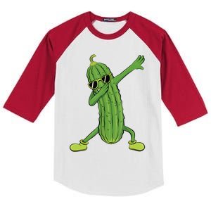 Dabbing Pickle Gift Dancing Cucumber Lover Funny Gifts Kids Colorblock Raglan Jersey