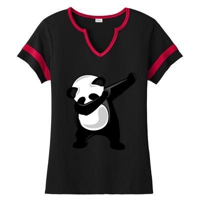 Dabbing Panda Great Gift Cute Giant Panda Bear Dab Dance Great Gift Ladies Halftime Notch Neck Tee