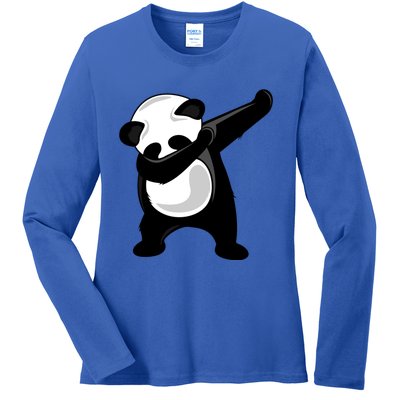 Dabbing Panda Great Gift Cute Giant Panda Bear Dab Dance Great Gift Ladies Long Sleeve Shirt