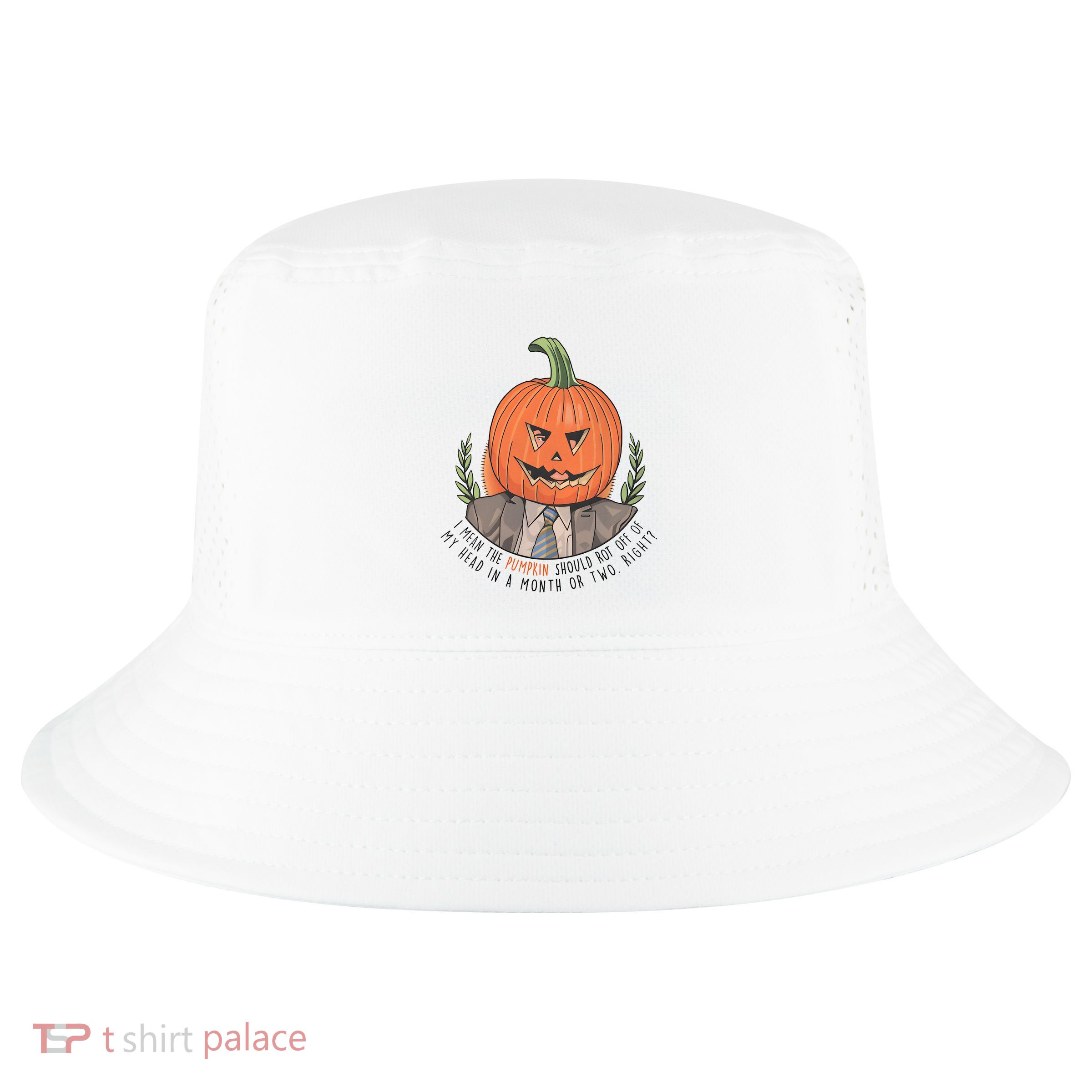 Dwight Pumpkin Head Halloween Funny I Mean The Pumpkin Should Rot Off Of My Head Cool Comfort Performance Bucket Hat