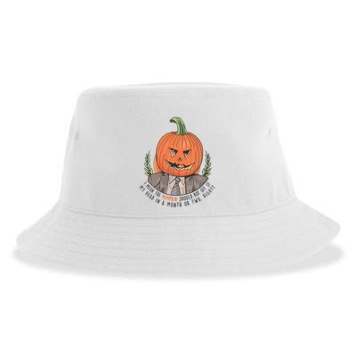 Dwight Pumpkin Head Halloween Funny I Mean The Pumpkin Should Rot Off Of My Head Sustainable Bucket Hat