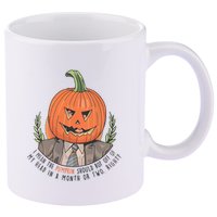 Dwight Pumpkin Head Halloween Funny I Mean The Pumpkin Should Rot Off Of My Head 11oz C Handle Ceramic Mug
