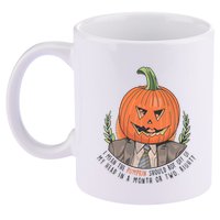 Dwight Pumpkin Head Halloween Funny I Mean The Pumpkin Should Rot Off Of My Head 11oz C Handle Ceramic Mug