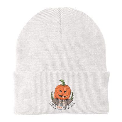 Dwight Pumpkin Head Halloween Funny I Mean The Pumpkin Should Rot Off Of My Head Beanie