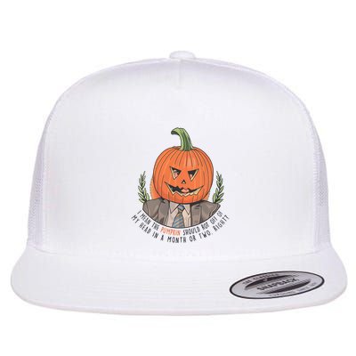Dwight Pumpkin Head Halloween Funny I Mean The Pumpkin Should Rot Off Of My Head Flatbill Hat