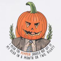 Dwight Pumpkin Head Halloween Funny I Mean The Pumpkin Should Rot Off Of My Head Cooling Performance Long Sleeve Crew