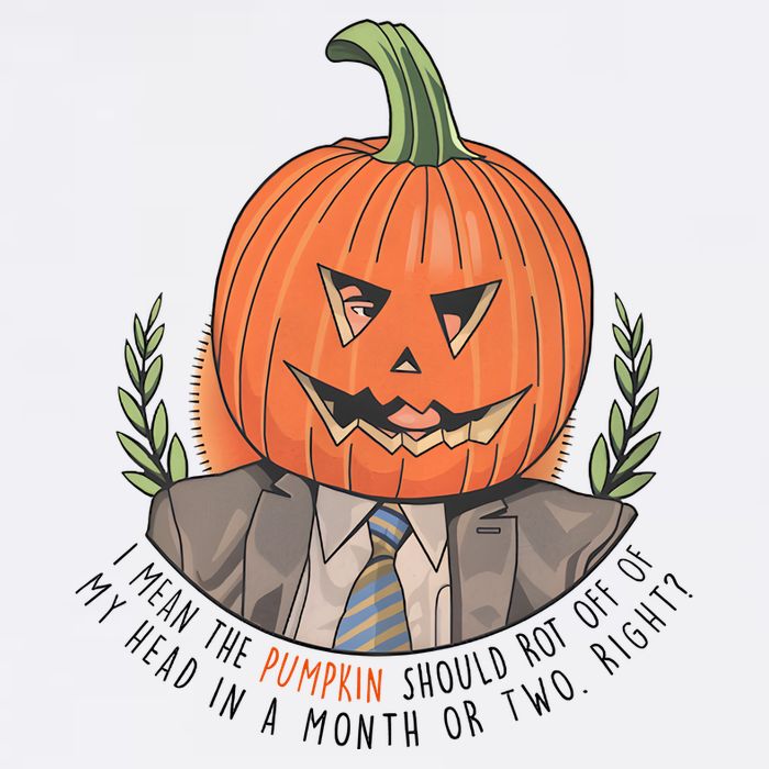 Dwight Pumpkin Head Halloween Funny I Mean The Pumpkin Should Rot Off Of My Head Cooling Performance Long Sleeve Crew