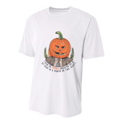 Dwight Pumpkin Head Halloween Funny I Mean The Pumpkin Should Rot Off Of My Head Youth Performance Sprint T-Shirt