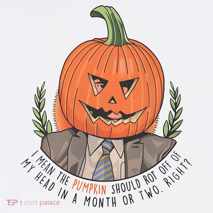 Dwight Pumpkin Head Halloween Funny I Mean The Pumpkin Should Rot Off Of My Head Short Acrylic Beanie