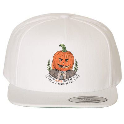 Dwight Pumpkin Head Halloween Funny I Mean The Pumpkin Should Rot Off Of My Head Wool Snapback Cap