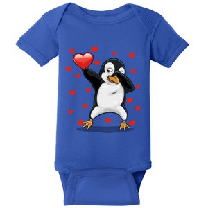 Dabbing Penguin Heart Love Valentines Day Bird Lovers Gift Cool Gift Baby Bodysuit