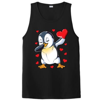 Dabbing Penguin Heart Valentines Day Bird Lovers Gift PosiCharge Competitor Tank