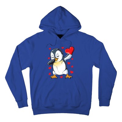 Dabbing Penguin Heart Valentines Day Bird Lovers Gift Hoodie