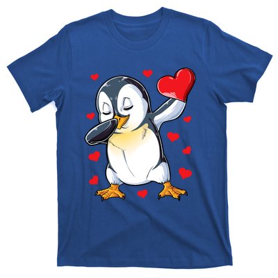 Dabbing Penguin Heart Valentines Day Bird Lovers Gift T-Shirt