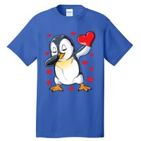 Dabbing Penguin Heart Valentines Day Bird Lovers Gift Tall T-Shirt