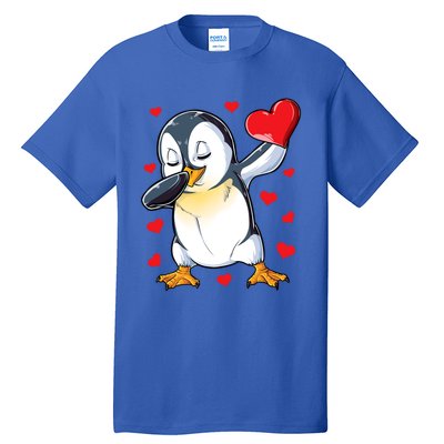 Dabbing Penguin Heart Valentines Day Bird Lovers Gift Tall T-Shirt