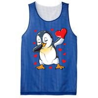 Dabbing Penguin Heart Valentines Day Bird Lovers Gift Mesh Reversible Basketball Jersey Tank