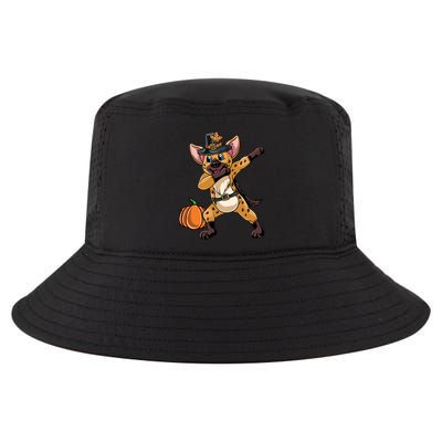 Dabbing Pilgrim Hyena Thanksgiving Gift Cool Comfort Performance Bucket Hat