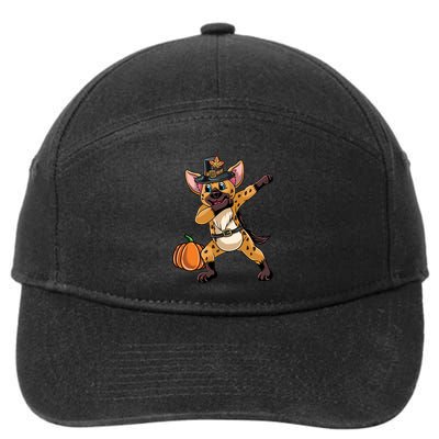 Dabbing Pilgrim Hyena Thanksgiving Gift 7-Panel Snapback Hat