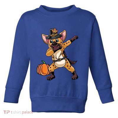 Dabbing Pilgrim Hyena Thanksgiving Gift Toddler Sweatshirt
