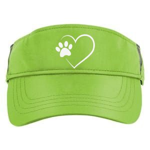 Dog Paw Heart Dog Lover Gift For Dog Moms Adult Drive Performance Visor