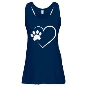 Dog Paw Heart Dog Lover Gift For Dog Moms Ladies Essential Flowy Tank