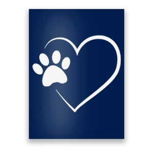 Dog Paw Heart Dog Lover Gift For Dog Moms Poster